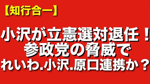 小沢一郎立憲選対退任！参政党の脅威とれいわ・原口一博の危機感・野党再編が現実味