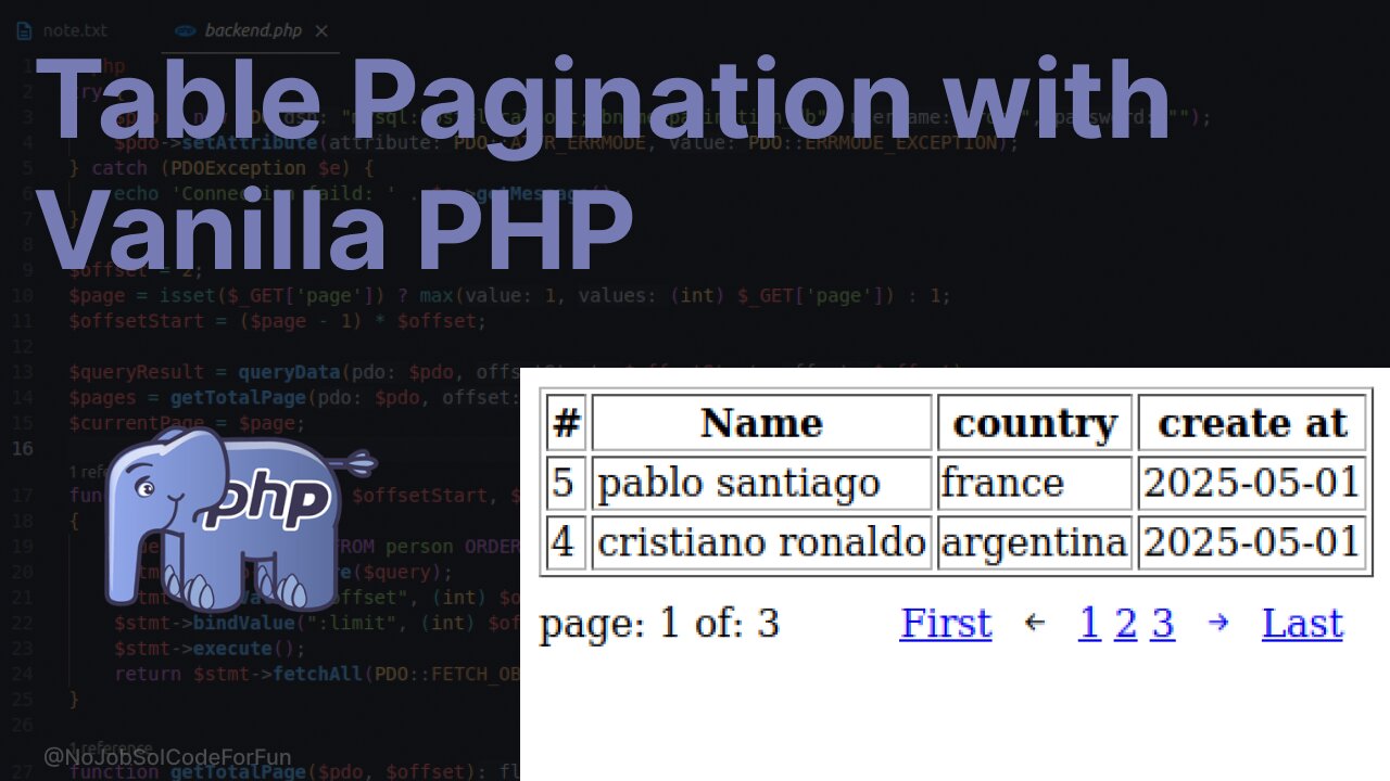How to Create a Table Pagination with Vanilla PHP