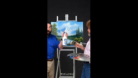 Billy Mays does an infomercial with Bob Ross and ruins his painting