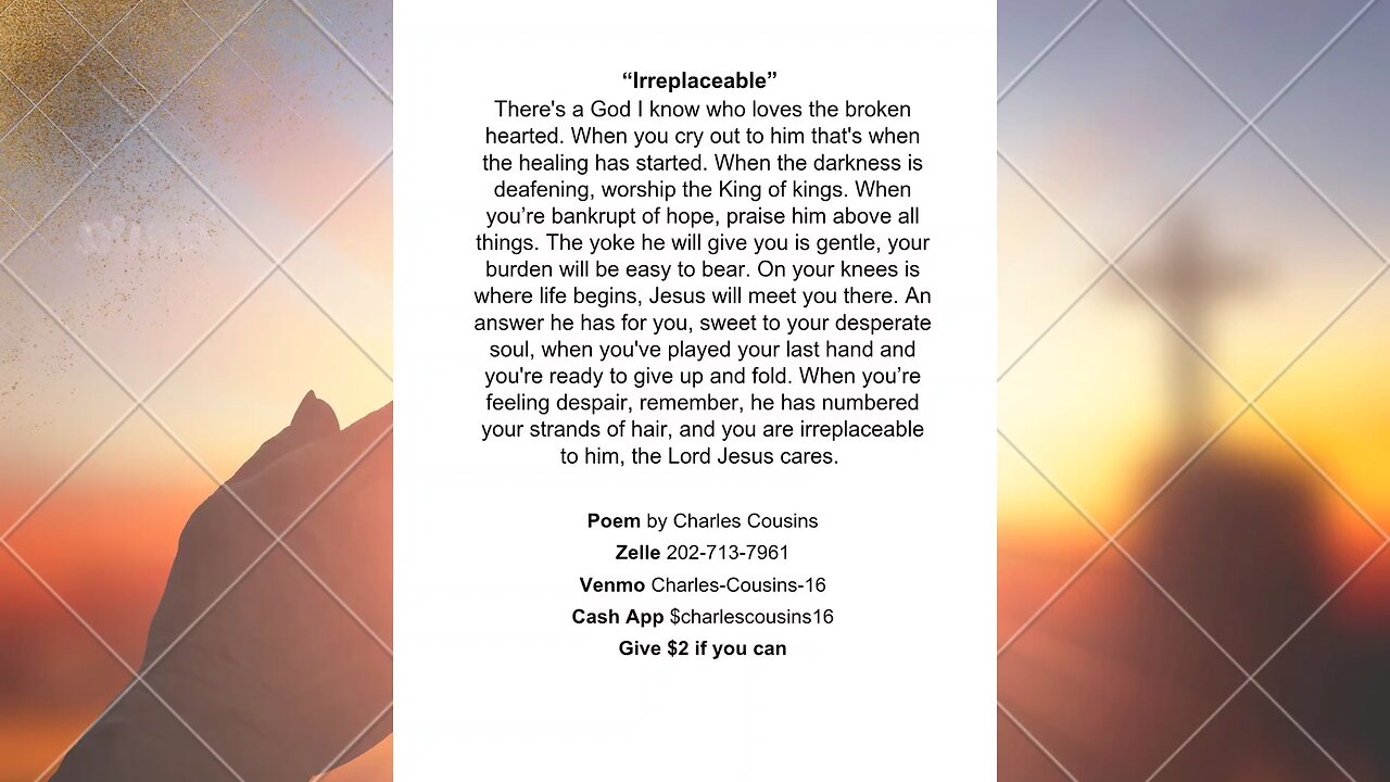 "Irreplaceable" Poem by Charles Cousins