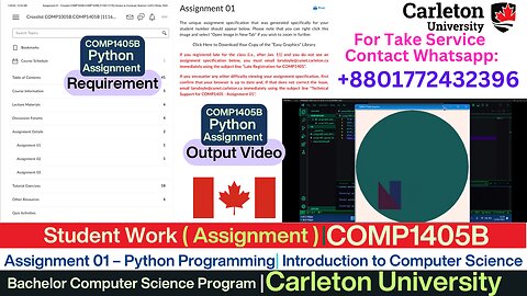 Client Work (Assignment) | COMP1405B Assignment 01 -Python Programming | Carleton University