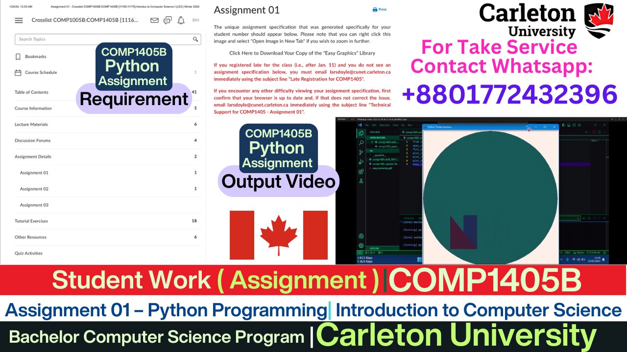 Client Work (Assignment) | COMP1405B Assignment 01 -Python Programming | Carleton University