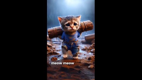 “Heavy Load Meow 😿 | Struggling Cat in Rain | Heart-Touching Moment”