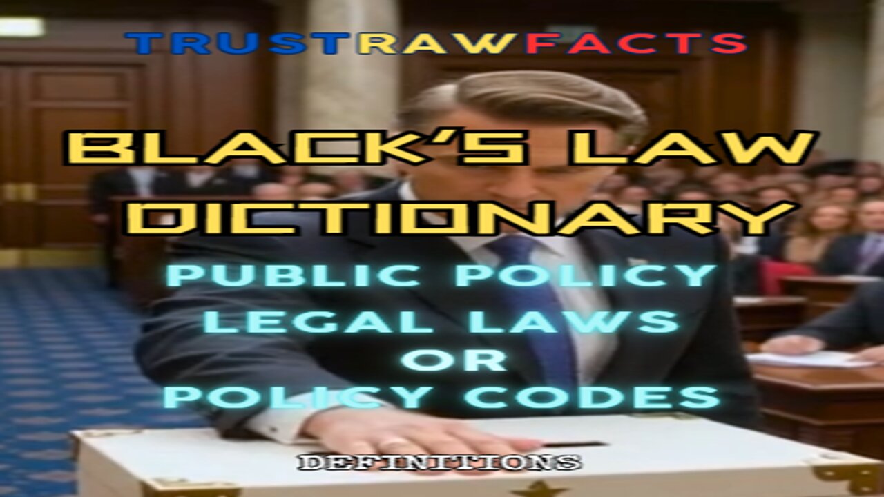 TRF - Black’s Law Dictionary Public Policy, Legal Laws or Policy Codes The Statutes and Regulations