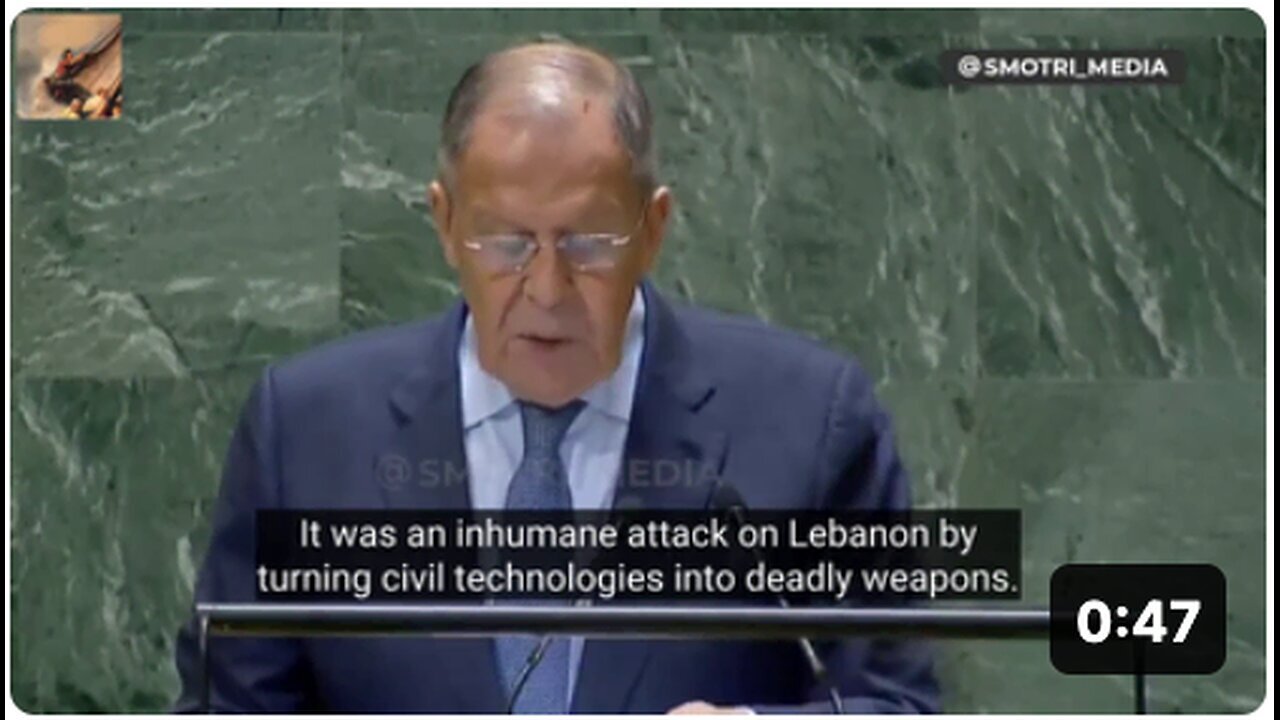 "Lavrov: U.S. Conducted Terrorist Attack in Lebanon in Collusion with Israel"
