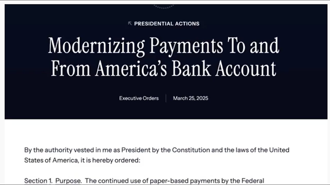 Cash moving to digital by evil TRUMP signing executive order March 2025