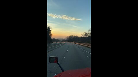 Driving into the sunrise