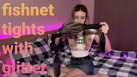 Fishnet tights with glitter