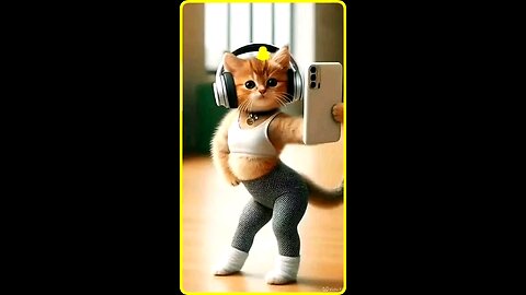 kitty Cat Moshi Moshi doing exercise. play the game on telegram