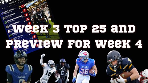 Texas High School Football Top 25 Week 3 and Preview for Week 4