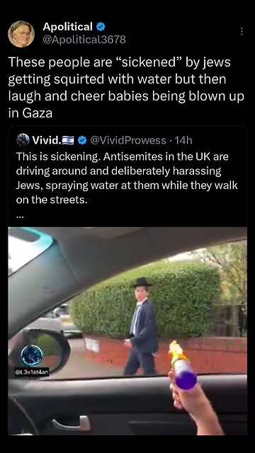 Based BritBongs are now doing drive-bys on random [[[jews]]] using water guns...