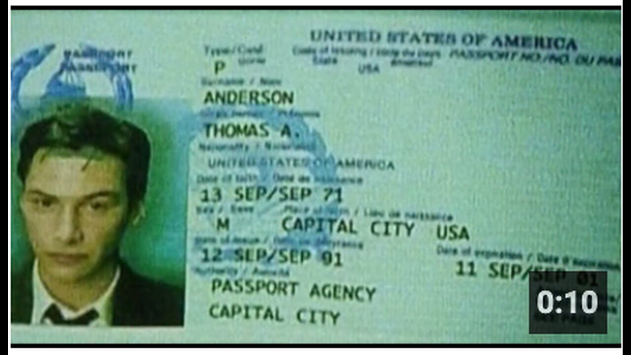 "Neo's Passport in 'The Matrix' Movie Has Expiration Date Set to 9_11_2001"