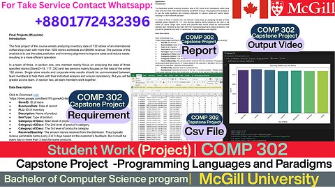 Client Work (Final Project) | COMP 302 Capstone Project | McGill University