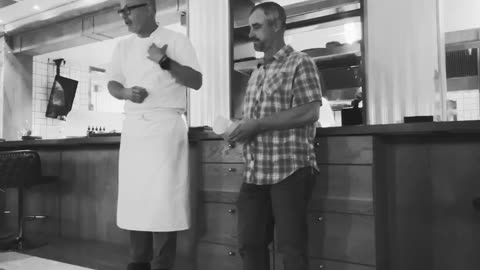 Chef Describing Regenerative Beef Practices before serving dinner. cartercountrymeats.com