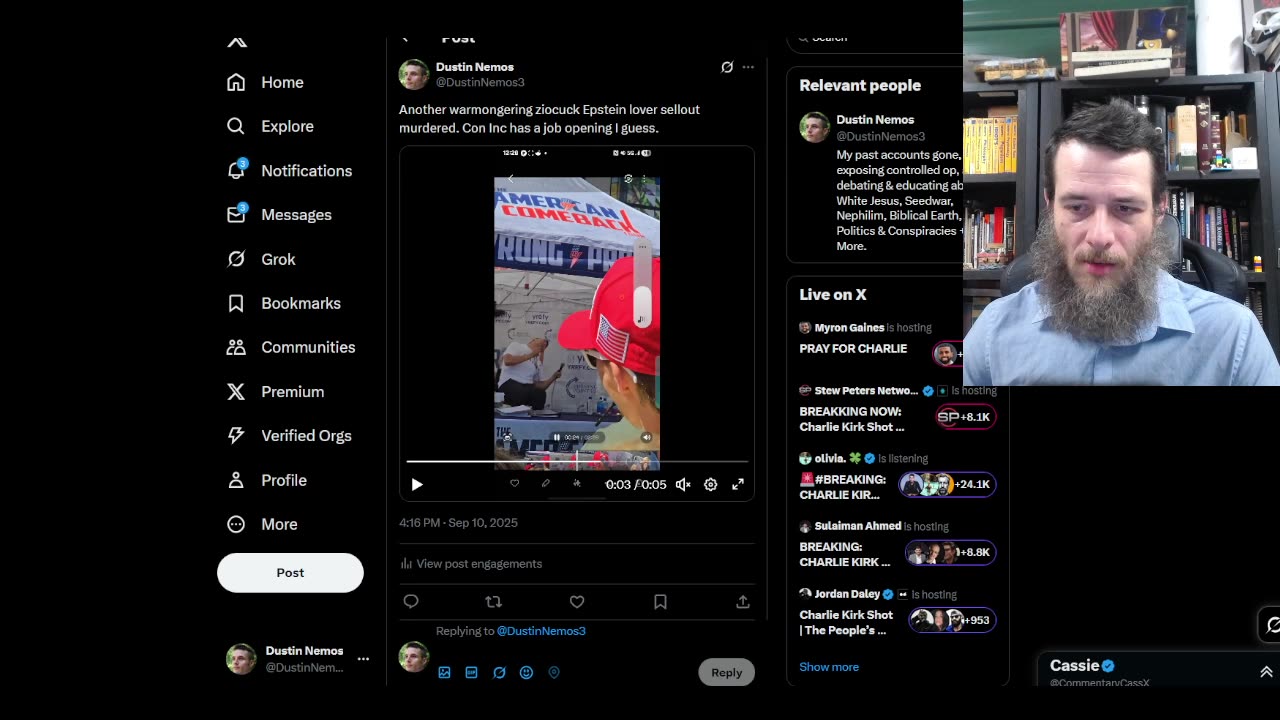 Warmongering ziocuck Epstein lover sellout Charlie Kirk has been murdered.