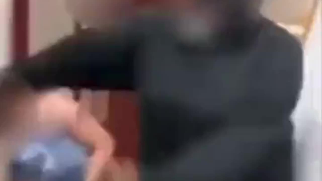 Fat Black lady slams White child