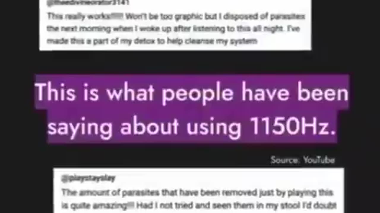 The frequency that can eliminate parasites on a cellular level