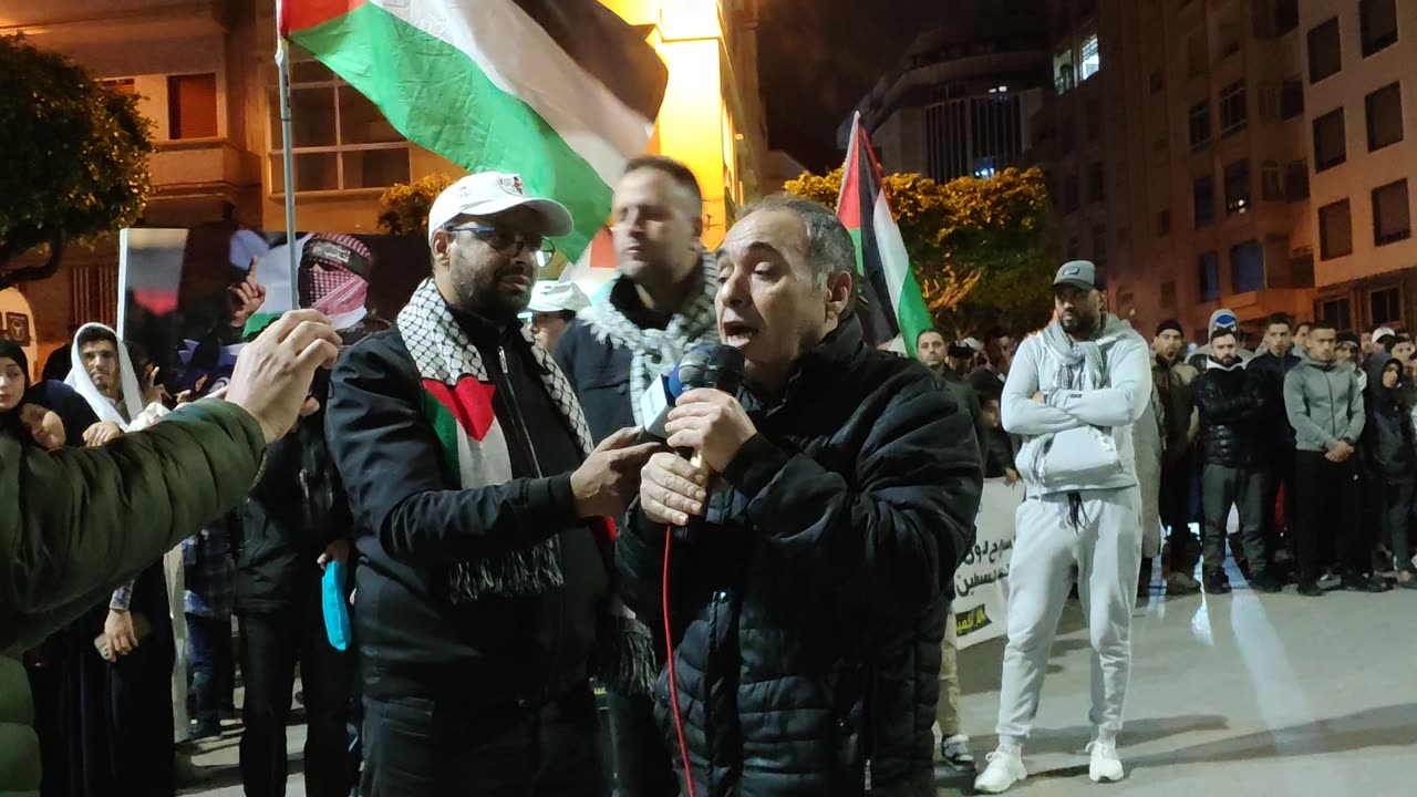 طنجة اليوم الوطني 21 التضامني مع الشعب الفلسطيني 22 03 2025 كلمة الجبهة حكيم نكتار