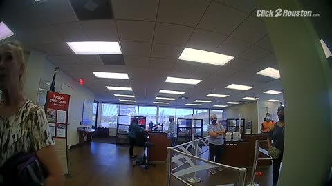 Body cam footage of arrest at Galveston bank