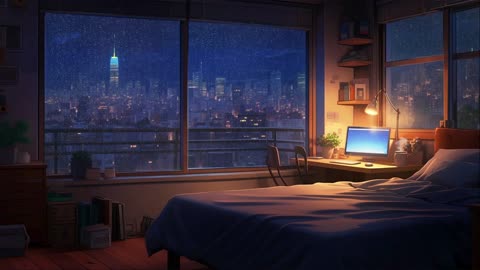 Cozy Lofi Rain Vibes 🎧 Perfect Background Music for Work & Chill 🌃