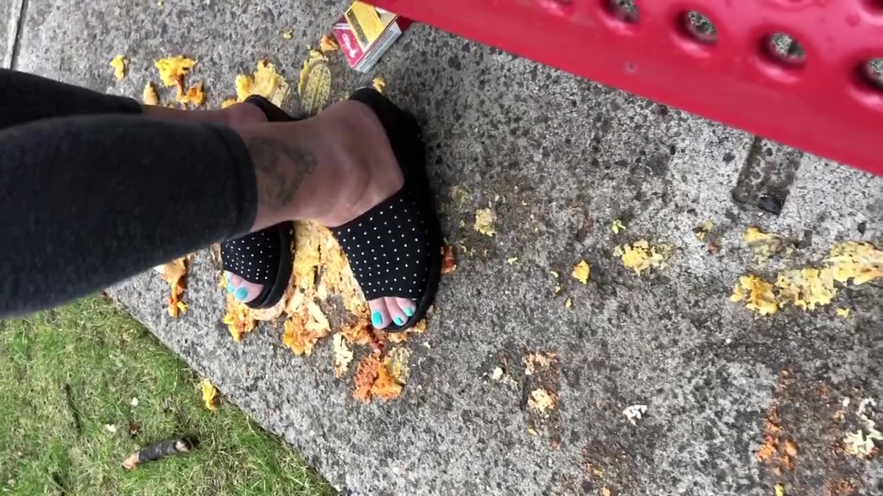 Candid messy food crush. She didn't even care.