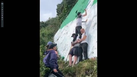 The Irish flag restored on the Waterford Rock after an attempt to erase it. 02-06-25