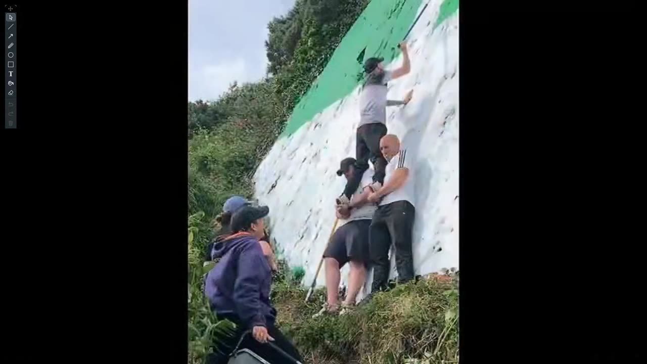 The Irish flag restored on the Waterford Rock after an attempt to erase it. 02-06-25