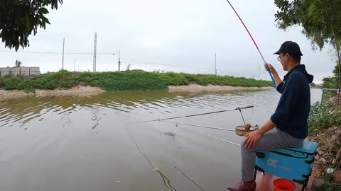 Vlogging a Giant Sturgeon Catch at Twilight