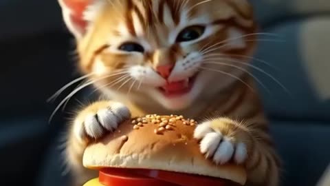 "Cats Eat Special Burger 🍔🐱 | Secret Recipe Surprise!"