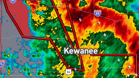 🚨 Tornado Warning – Severe Storms Over Kewanee & Princeton, IL | May 2025