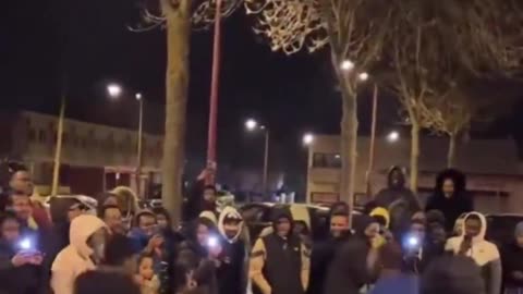 Tribal bare-handed fighting with African drums in French cities. If you import