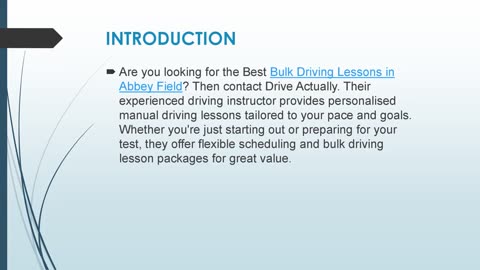 Best Bulk Driving Lessons in Abbey Field