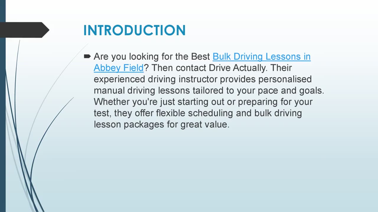 Best Bulk Driving Lessons in Abbey Field