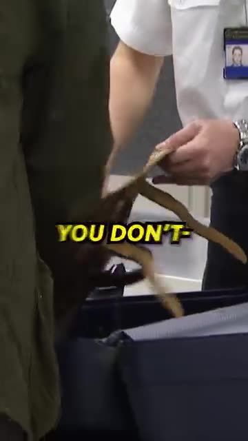 Grumpy man FIGHTS Border Security over bag search!