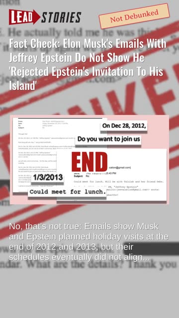 Fact Check: Musk's Emails With Epstein Do Not Show He 'Rejected Epstein's Invitation To His Island'