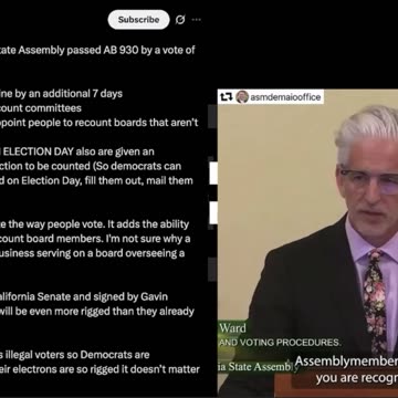 CA ASSEMBLY PASSES BILL TO PREPARE TO STEAL THE NEXT ELECTION - AGAIN!