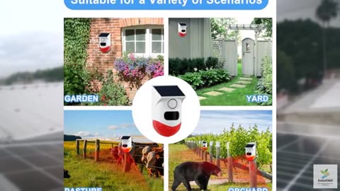 ChunHee Solar Motion Sensor Outdoor Alarm,Adjustable Sensitivity Motion Activate