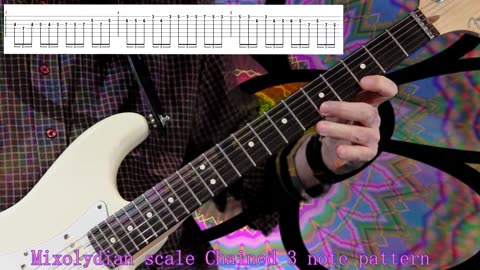 Mixolydian scale (chained 3 note pattern)