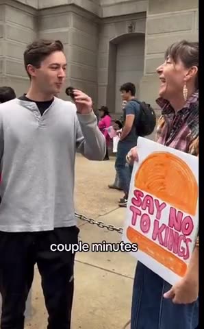 NO KINGS PROTESTOR CANNOT OFFER UP A SINGLE REASON AS TO HER PROTEST