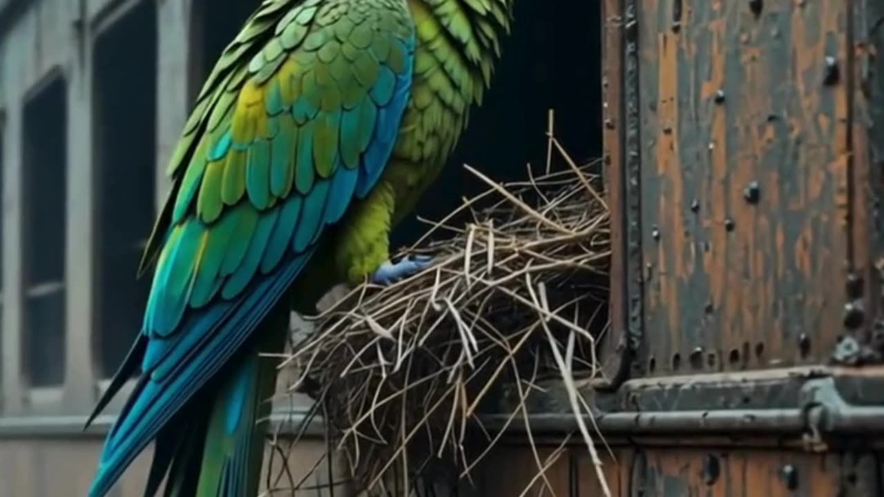 "A Colorful Visitor at the Window 🦜✨"