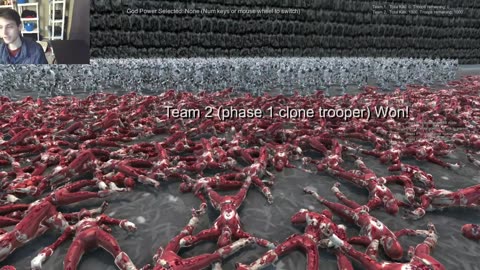 1,000 Mighty Morphin Red Rangers From The Power Rangers Series VS 1,000 Clone Troopers In A Battle