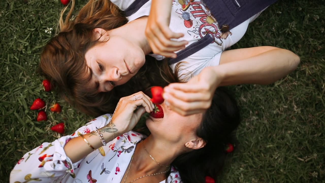Girl and boy eating