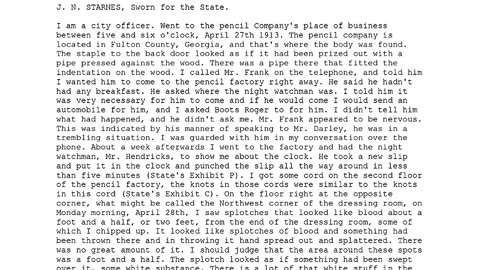 J N STARNES, Sworn In For The State, 5th To Testify