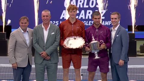 Carlos Alcaraz thanks family, fans after winning US Open 🏆 [FULL TROPHY CEREMONY] | 2025 US Open
