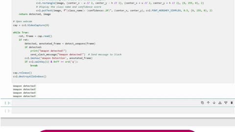 Student Work(Project)| M3239 Project: Real-Time Weapon Detection Using Python Work Video | SNU