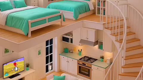 Would you live in this dreamy multi-level loft? ✨ This incredible space features two cozy loft be