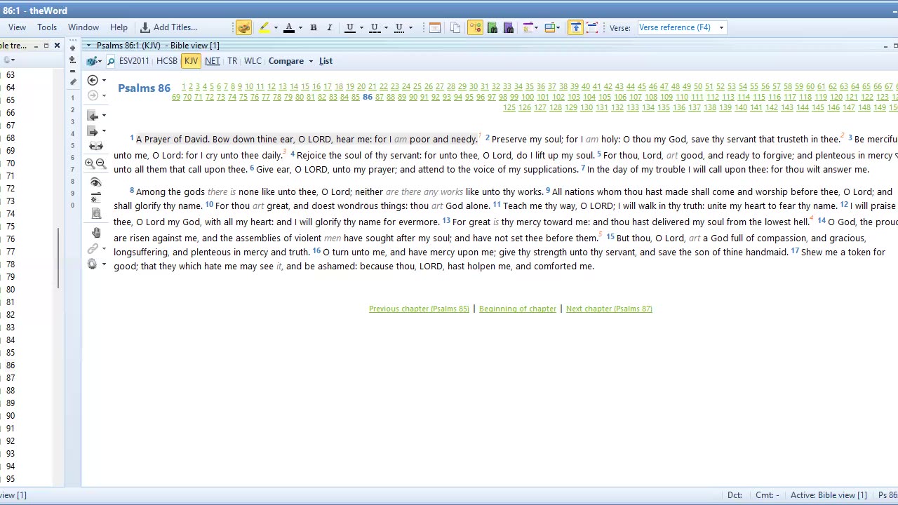 Bible Study Psalms 86 & 87