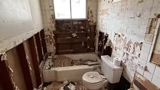 Amazing: Before and After of the renovated bathroom at the Flip House! #bathroom