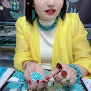 20250720-5 Natural Original Turquoise Round Beads: Blue-Green Moons in Stones