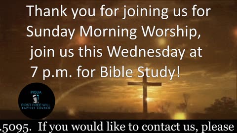 Sunday Morning Worship Service for May 25, 2025.
